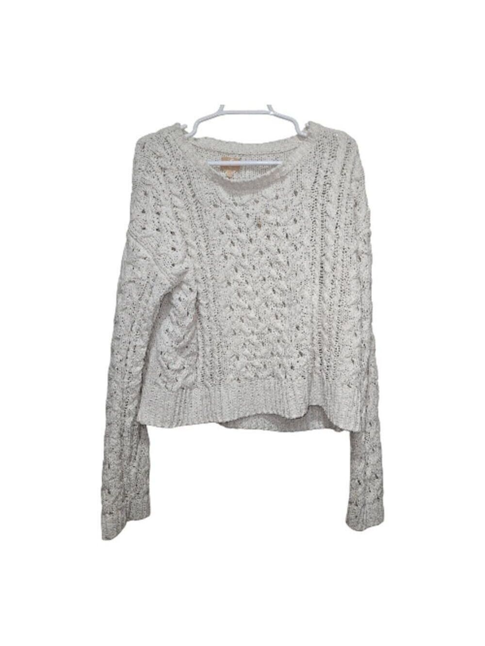 AERO Hygge Cable Knit Chenille Sweater Cream Women’s Large
